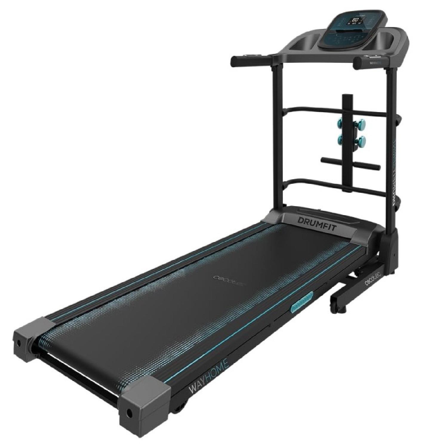 Cecotec DrumFit WayHome 1700 Sprint Cinta, 120 kg, 17 km/h, Kalorien, Distanz, Geschwindigkeit, Zeit, Schwarz, Grau, Auto, Berührung