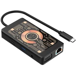 Qualo Transparent inductive charger with HUB function grey QTPB5-HUB-18, Wireless Charger, Grau, Schwarz