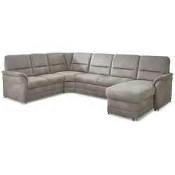 ComfortPlan Wohnlandschaft Premium Mikrofaser Grau Alu