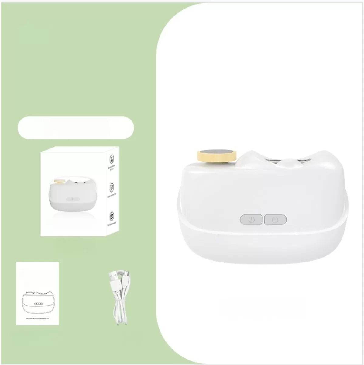 INF Elektrischer Nagelknipser: Automatischer Nageltrimmer & Schleifer mit LED-Licht Weiß