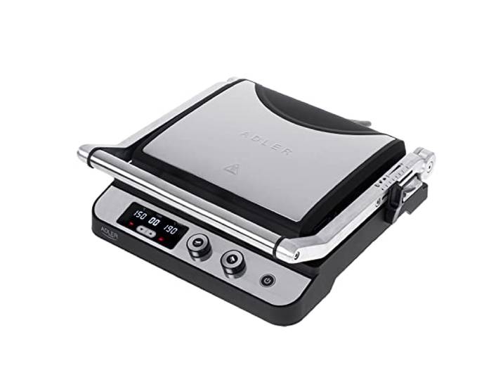 Adler Europe Plancha Électrique 2 en 1\, Grill Électrique 3000 W Plaques Interchangeables\, Grill de Contact et Grill de Table\, 60–230 °C\, LED\, Timer 1–99 min\, AD 3059