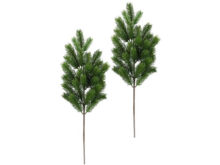 Kunstzweig I.GE.A. Tannenzweige , grün, B:20cm H:61cm L:12cm, Kunststoff, Kunstpflanzen, Kunstzweig, 2er Set Künstlicher Tannenbund Adventskranz Weihnachtsdeko Kunstblume