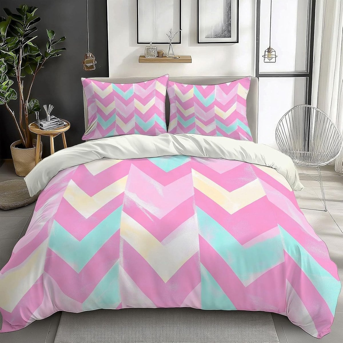 Dekbedovertrek Set met Kussensloop - Beige - 180x200 cm - Kussensloop 80x80 cm