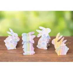 buttinette Bastel-Set Hasenkörbchen "Regenbogen", 4 Stück
