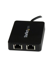 StarTech.com USB-C auf Dual-Gigabit Ethernet Adapter mit USB Typ-A Anschluss Type-C Gigabit Netzwerk Netzwerkadapter + 3.0 (US1GC301AU2R)