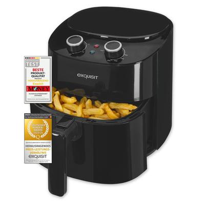 Exquisit Heissluftfriteuse FR6502 sw | 3,5 Liter | 1300 W | Timer | schwarz