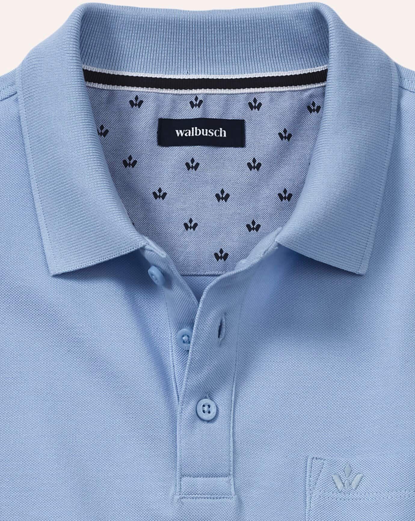 Walbusch Pique-Polo Pima Cotton, , Farbe Blau, 48, feine Pima-Baumwolle weich und atmungsaktiv Herren