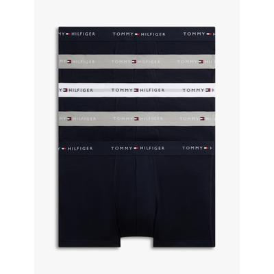 Trunk "5P TRUNK WB", Herren, Gr. S (48), 5 Stk., Jersey, des sky, antique silber, weiß, Jersey, Obermaterial: 95% Baumwolle, 5% Elasthan, TOMMY HILFIGER UNDERWEAR, körpernah, Unterhosen, mit