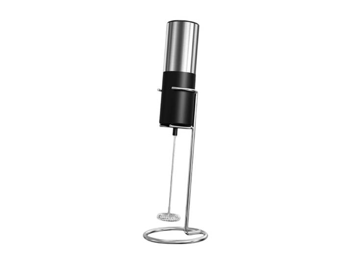 KitchenCook KFOAM Mousseur à lait électrique à piles avec fouet en acier inoxydable 304 et support