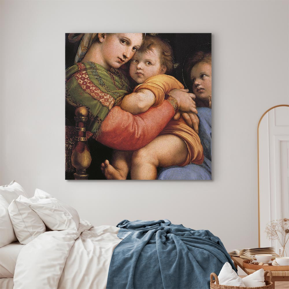 home24 Canvas afbeelding Madonna on a Chair, bruin/multicolor, 40 x 40 cm