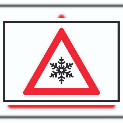 HB-Druck Achtung Frost Schnee Eis Symbol Schild A3 Rückseite selbstklebend