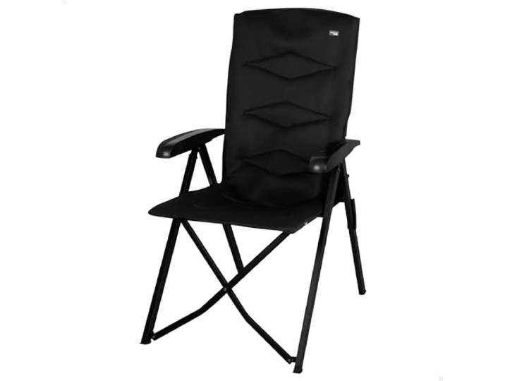 AKTIVE Gewatteerde klapstoel, zwart, 49x76x109 cm, 5 posities, draagkracht 110 kg, anti-slip stopper, aluminium frame, polyesterweefsel, klapstoelen, incl. draagtas (63058)