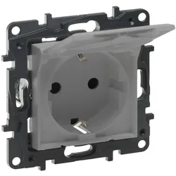 Legrand 864363 Niloe Step Steckdose SL erhöhter Berührungsschutz Klappdeckel. Aluminium