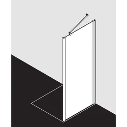 Kermi Pega Seitenwand PETWD12020VYK 120x200cm, silber hochglanz ESG SR Opaco Clean, auf Duschwanne