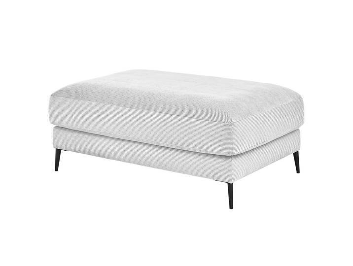 Polsterhocker 100 x 100cm Silber Feincordstoff Feena: Silber