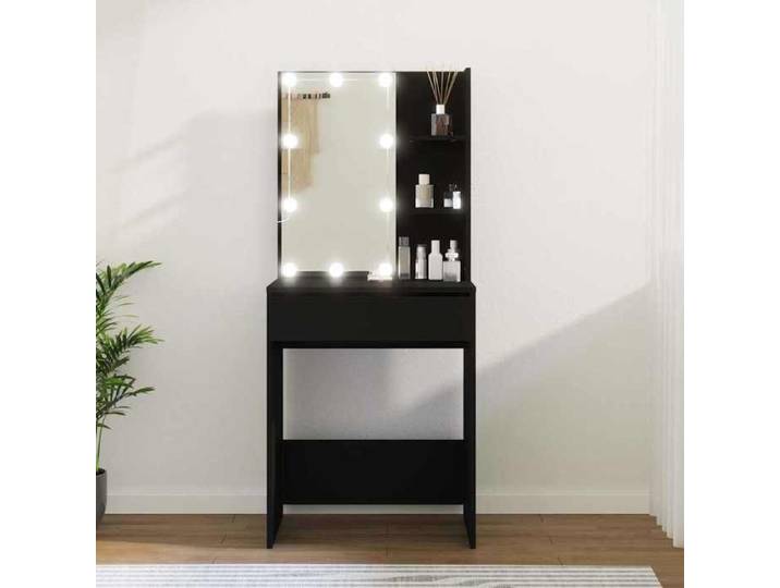 MEUBLE DE SEJOUR/CHAMBRE - Coiffeuse avec lumières LED Noir 60x40x140cm FR286