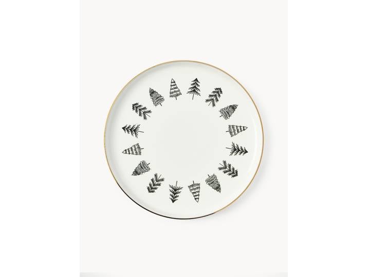 Plat de service artisanal en porcelaine Lumi