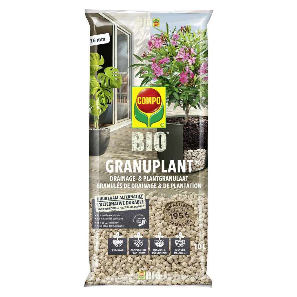 Compo Bio Granuplant Decoratieve Steen voor Tuin en Kamerplanten, Multicolour, 10 liter