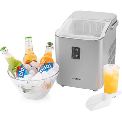HYUNDAI Eiswürfelmaschine "HYUICEM12S", silber, B:22cm H:27cm T:30cm, Eiswürfelbereiter, Herausnehmbarer Eisbehälter