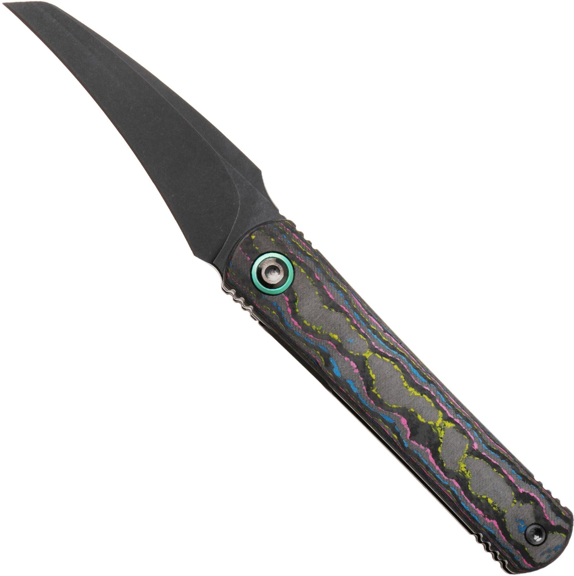 Kizer Feist 3 X Series ZX-3499.3A3 Matte DLC S90V, Titanium &amp; Camo Carbon Ultimate Warrior, coltello da tasca, Justin Lundquist x L.F design