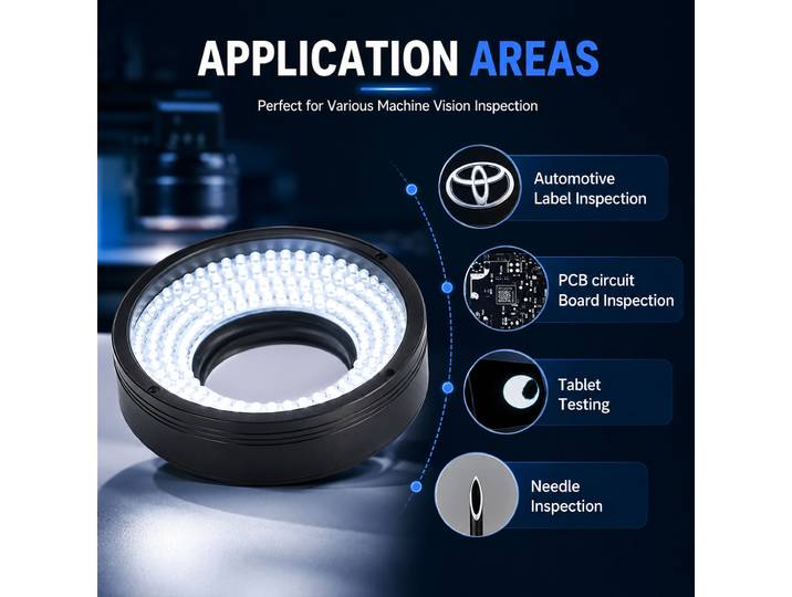 Source de lumière annulaire KCS pour vision industrielle, anneau lumineux LED à 0 degré, anneau lumineux de travail LED, angle lumineux 0, DC 24V