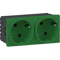 Hager GS20326024 Steckdose 2-fach SCHUKO Direkt Klipping 45x45 66° Verkehrsgrün