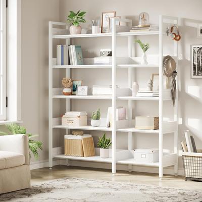 Garvee 5-Tier Convertible Retro Corner Dual Splicing Bookshelf