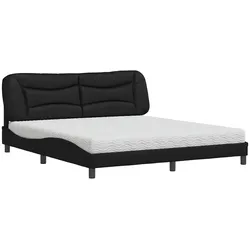 vidaXL Bett mit Matratze "Hvar" Schwarz 180x200 cm Kunstleder