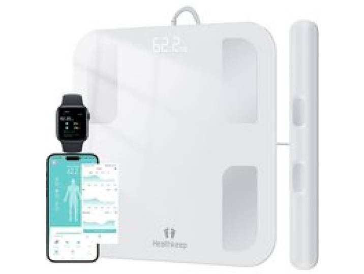 Balance Connectée Pèse Personne Impédancemètre Digitale avec 8 Electrodes Composition Corporelle Complète avec 18 Données de Base