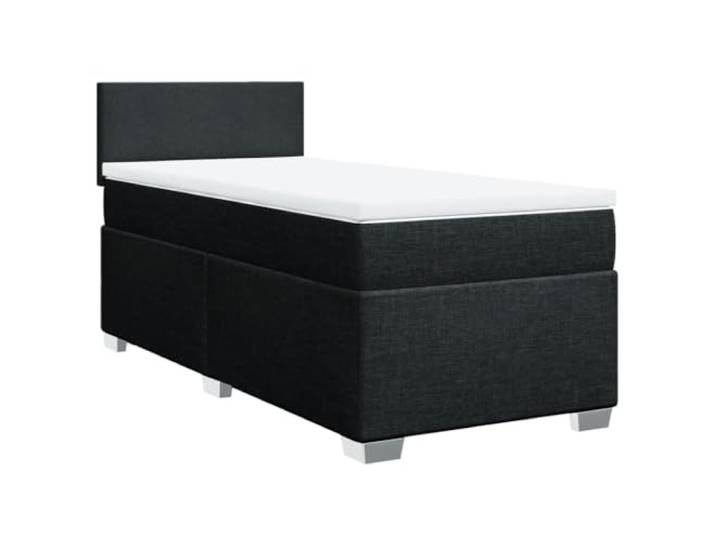 Makastle Boxspringbett mit Matratze Schwarz 100x200 cm Taschenfederkernmatratze