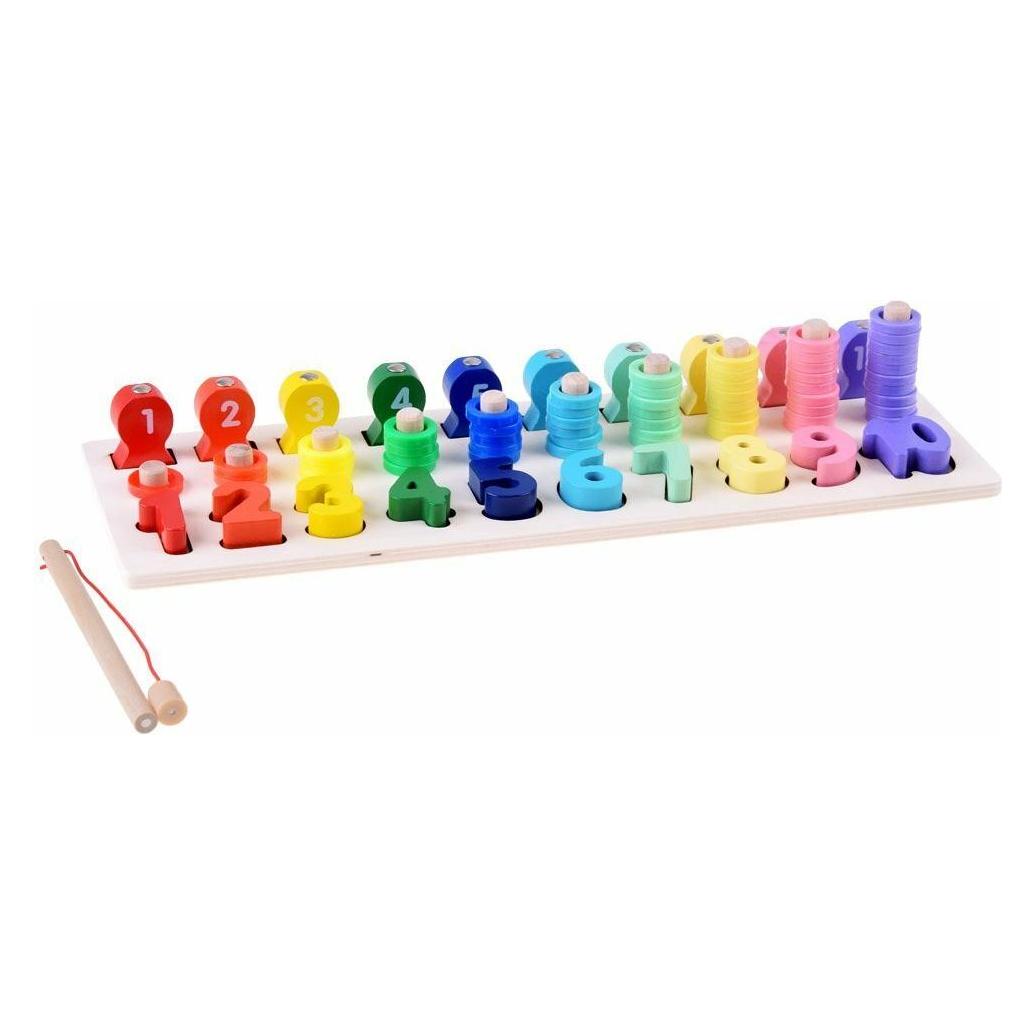 Jokomisiada Holzpuzzle mit Zahlen und Fischen (ZA3109)