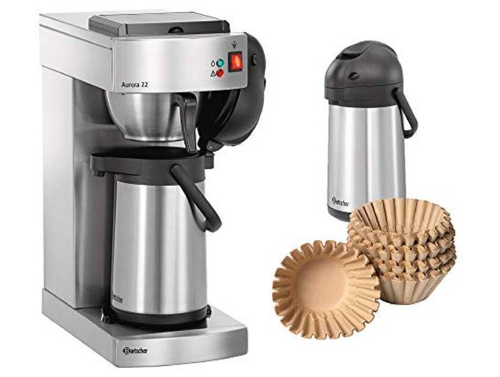 Bartscher / einfach-online Kaffeemaschine Aurora 22 + 250 Korbfilter + 2. Pumpkanne