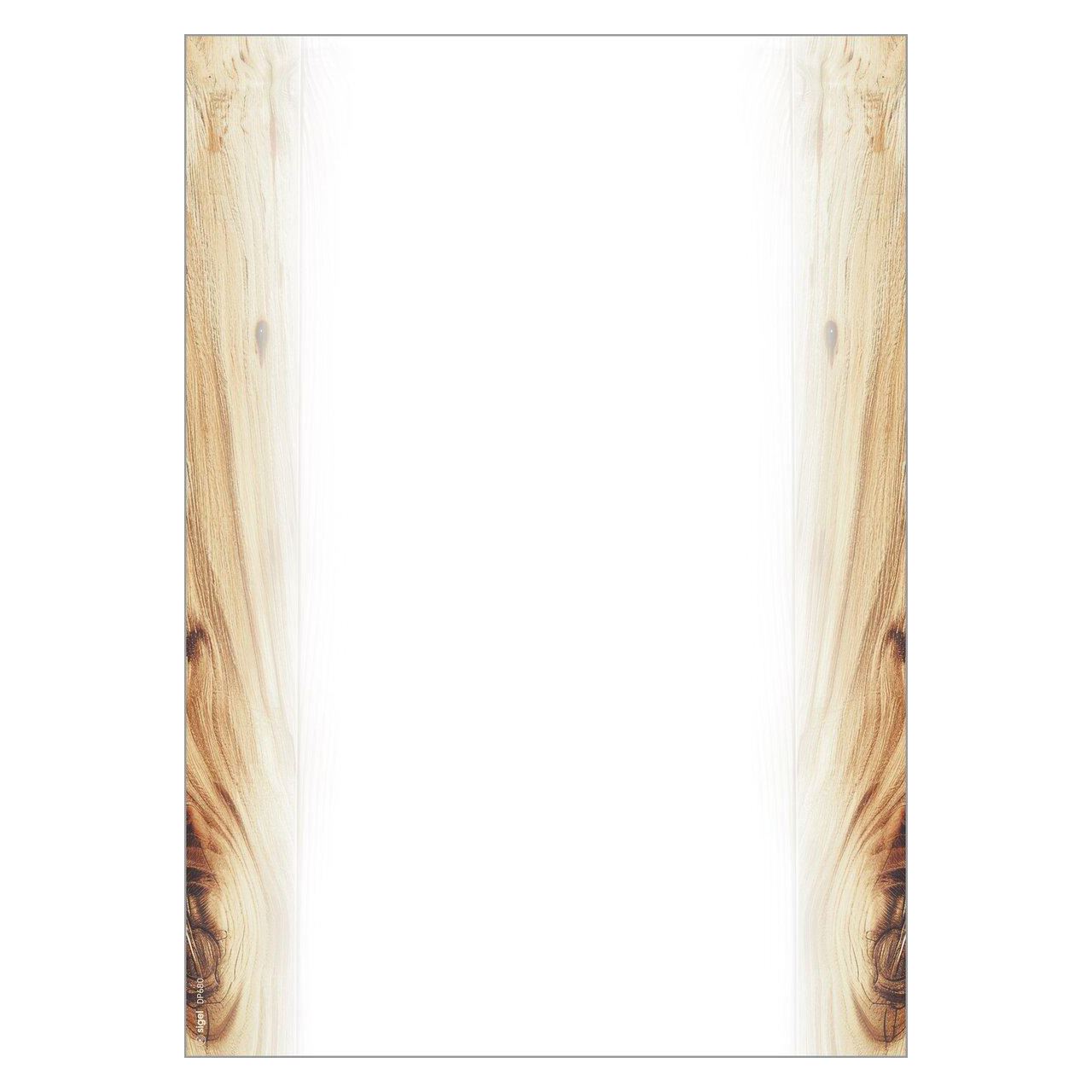 SIGEL Motivpapier weiß, braun Eichenholz beidseitig DIN A4 90 g/m² 100 Blatt