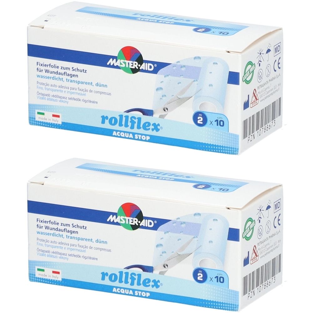 Rollflex Acqua Stop Fixierfolie wasserd.10 cmx2 m 2x 2x1 St Verband