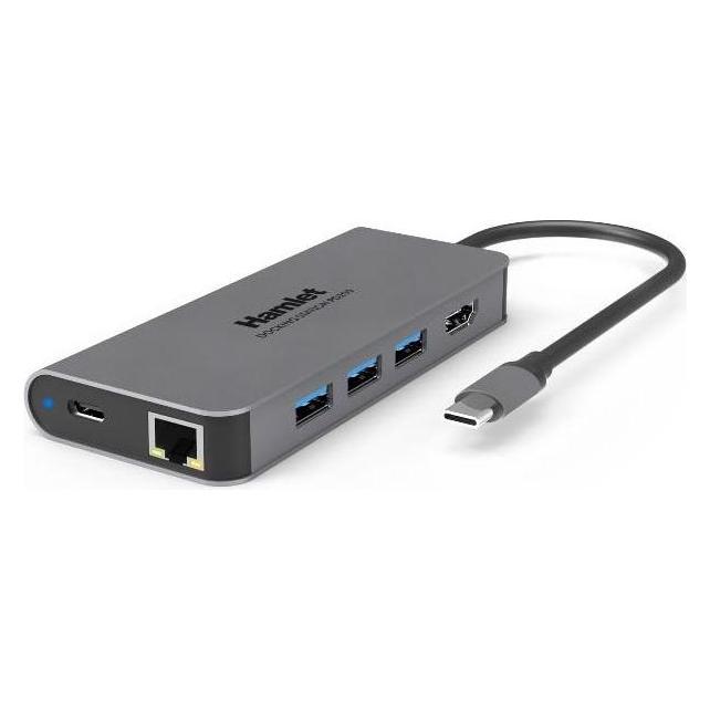 Hamlet HDKC-PD200 Portreplikator und Dockingstation für Notebooks Kabelgebundener USB 3.2 Gen 1 (3.1 Gen (USB-C, 3 Ports) (39868331)