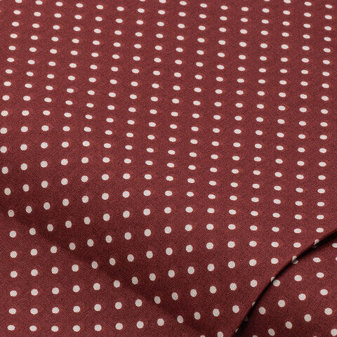 Baumwollstoff Punkte "Sina", weinrot/creme