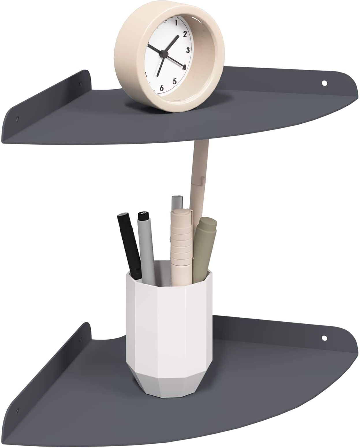 vidaXL Étagère Flottante d'Angle 2 pc Anthracite 24 x 24 x 2 cm