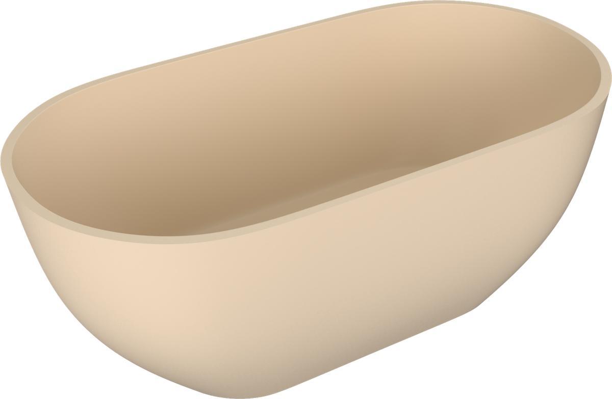 Polysan REDUTA Freistehende Badewanne, Gussmarmor 171x81x58cm, Beige matt