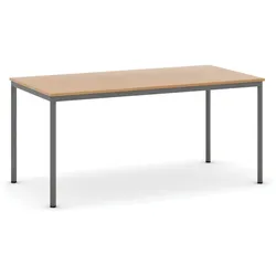 Esstisch BASIC, 160x80 cm, dunkelgraues Metallgestell, Buche