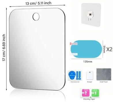 Uplift Picks Acrylic Shower Shaving Mirror Portable Fogless Bathroom Mirror With Hook b