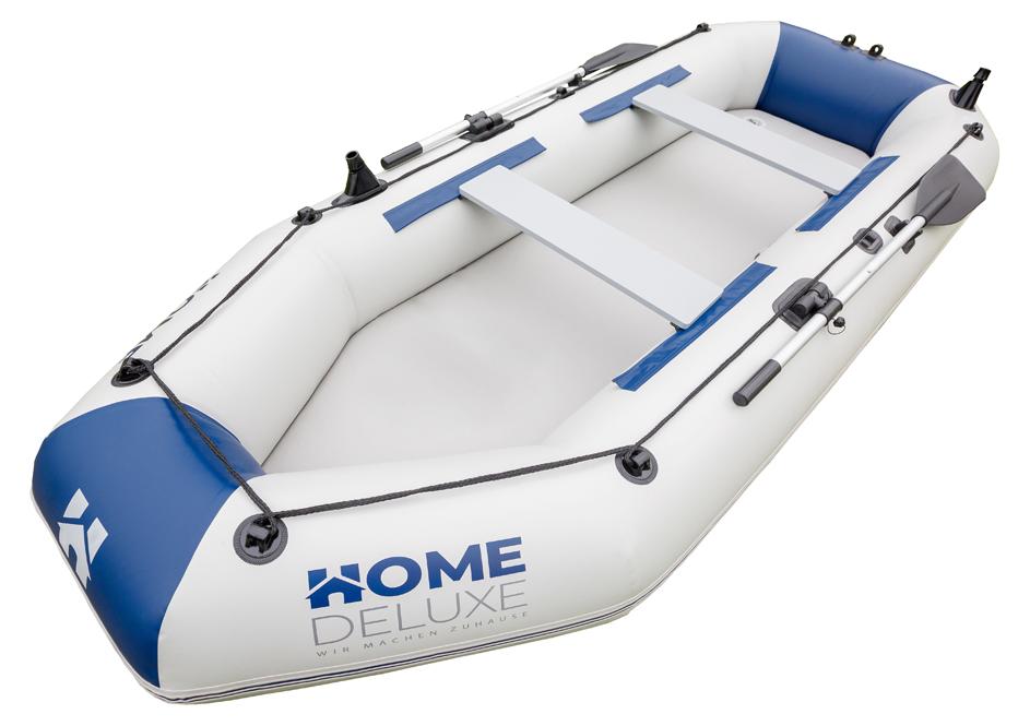 HOME DELUXE - Schlauchboot Pike Large inkl. Motor - Material: strapazierfähiges PVC- Maße: LxB ca. 330 x 136 cm - für bis zu 5 Personen I Beiboot, Motorboot, Ruderboot