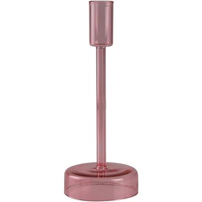 Kerzenständer AM DESIGN "aus roséfarbenem Glas", rosa (rosé), B:8cm H:15cm, Glas, Kerzenhalter, stilvolle Ergänzung für romantische Dekorationen