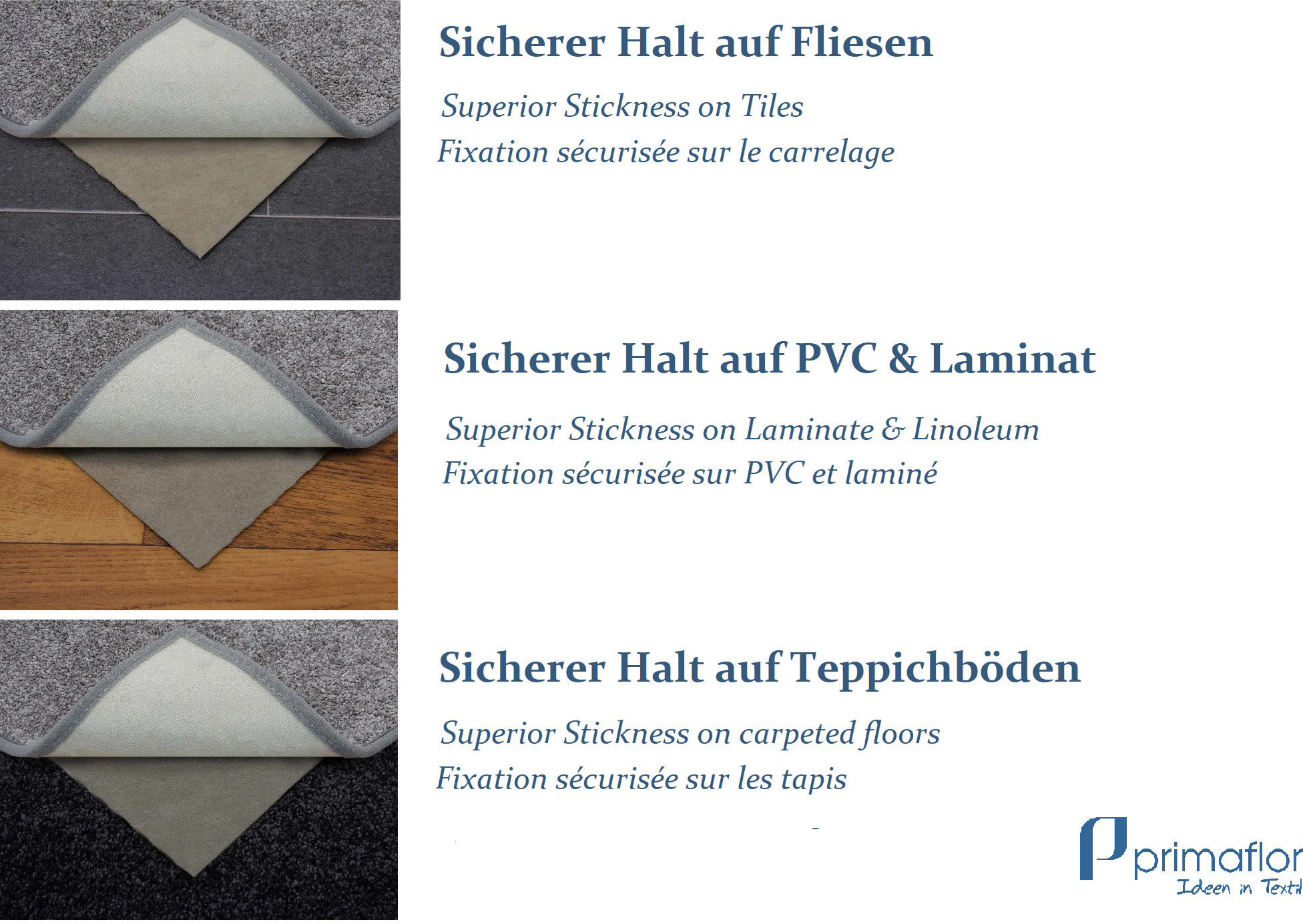 Primaflor-Ideen in Textil "VLIES-STOP PLUS, Made in Germany" Rutschunterlage aus Vlies mit Gleitschutz, individuell zuschneidbar beige B/L: 240cm x 340cm, 3mm