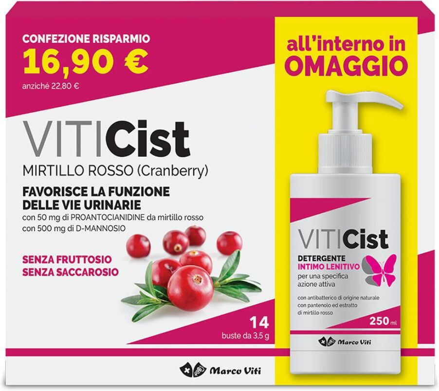 MARCO VITI FARMACEUTICI S Marco Viti Viti Cist Kit Integratore Alimentare 14 Bustine + Detergente Intimo 250 ml