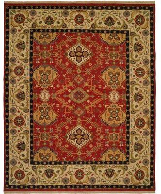 KALATY Traditional Red Flatweave Wool Area Rug