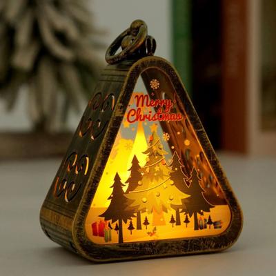 Uplift Picks Mini Christmas LED Lantern Holiday Table Decoration With Santa Or Snowman black D