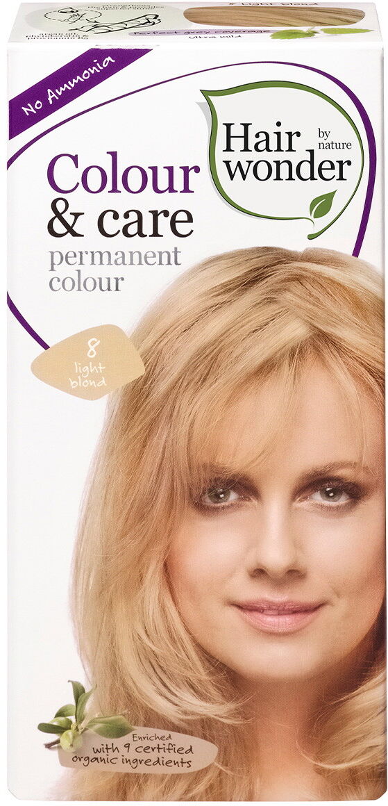 100ml Hairwonder Colour & Care permanent colour 8 light blond