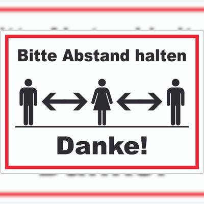 HB-Druck Bitte Abstand halten Aufkleber A1 (594x841mm)