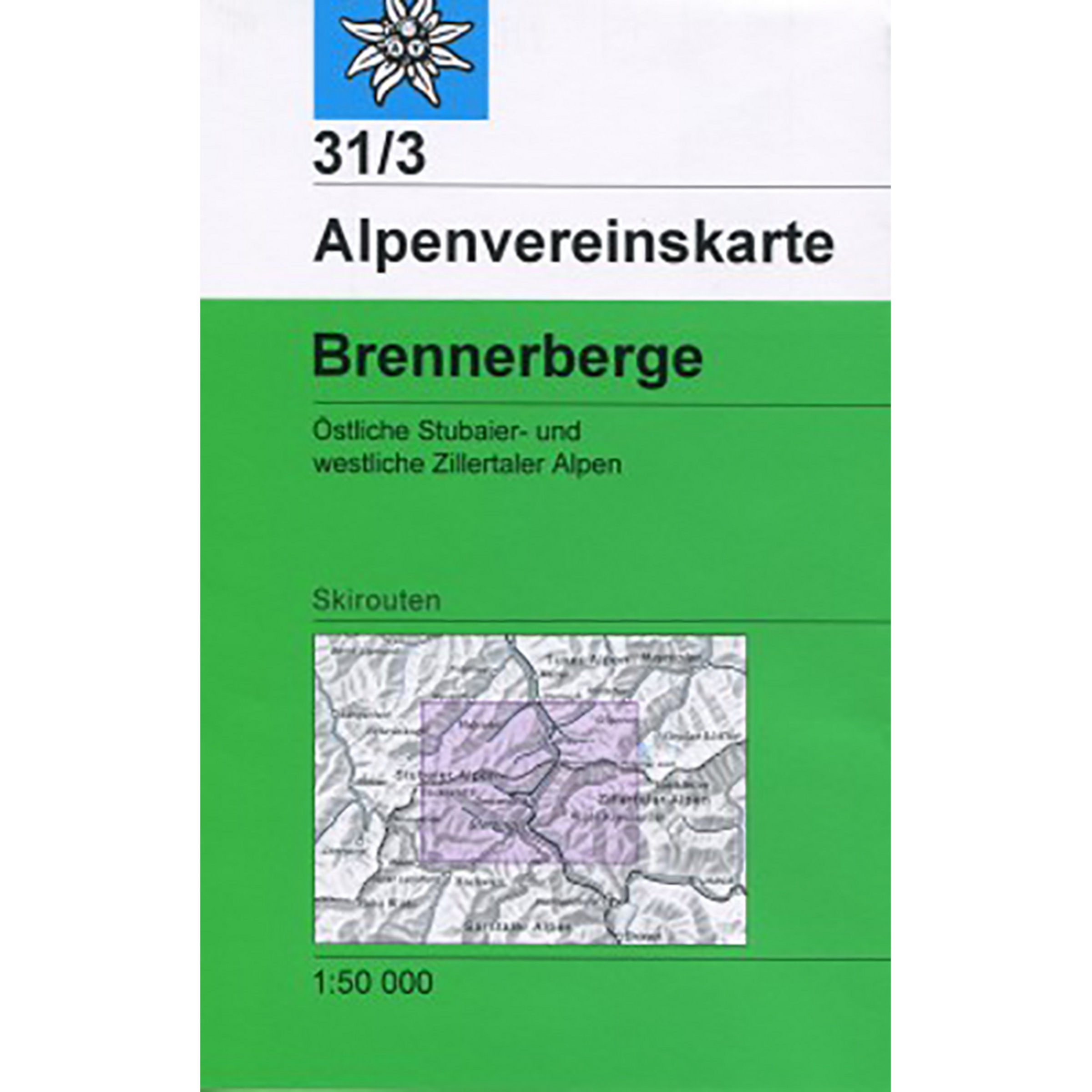 DAV AV-Karte 31/3 Brennerberge, Skirouten Topografische Karten