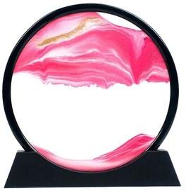 Inspired Living SereneFlow 3D Moving Sand Art Hourglass Frame pink